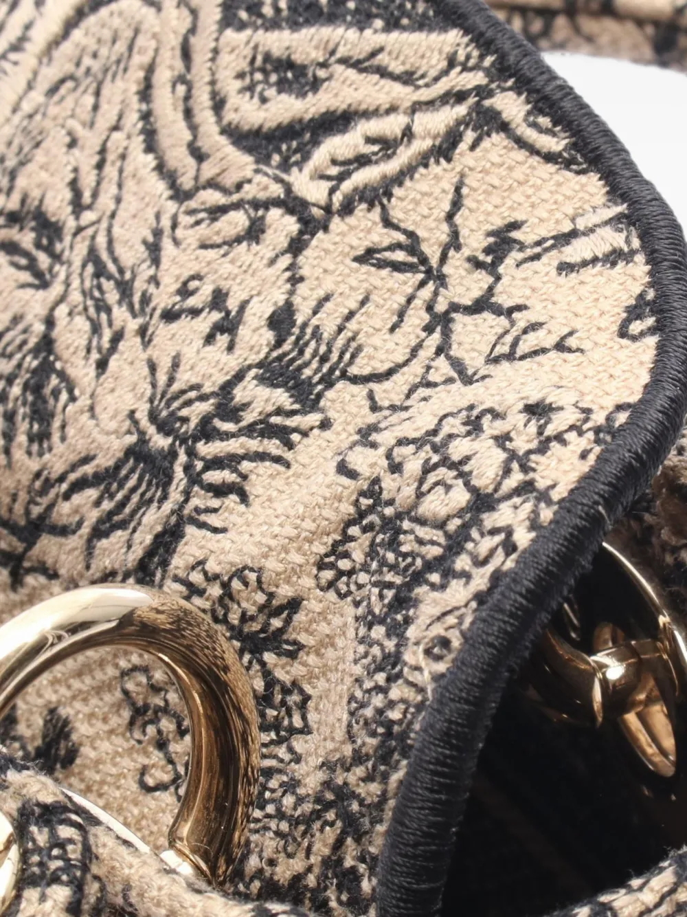Dior Pre-owned 2000s Mini Lady D-lite Two-way Handbag in Neutrals, view 3