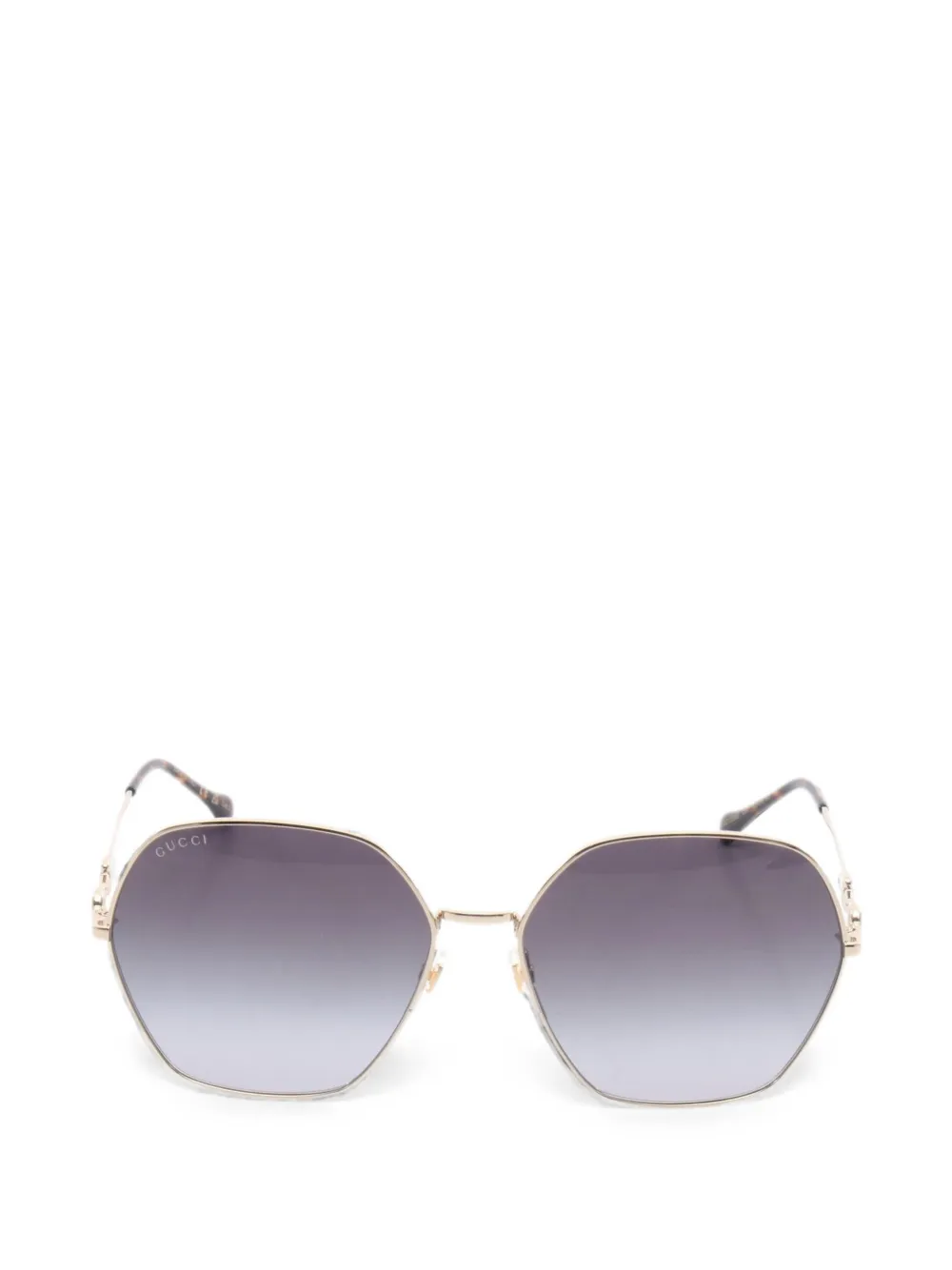 Gucci Pre-Owned 2020s Horsebit geometric-frame sunglasses - Oro