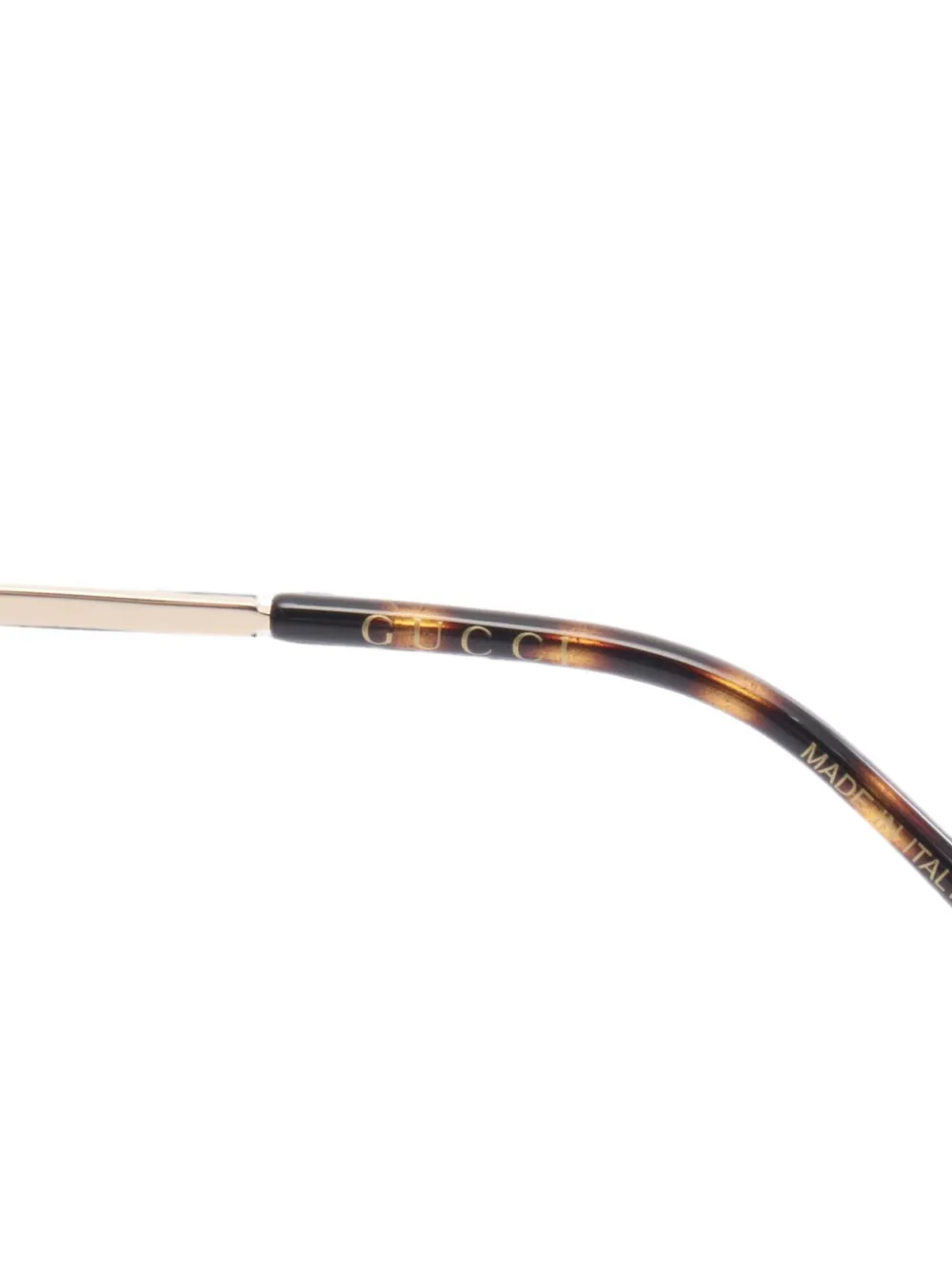 Gucci Pre-owned 2020s Horsebit Geometric-frame Sunglasses in Gold, view 4