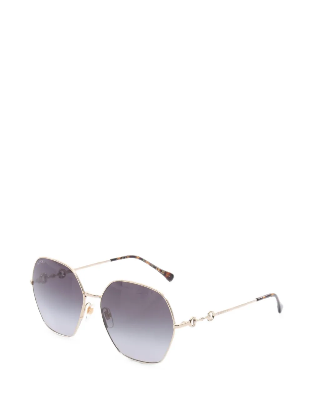 Gucci Pre-owned 2020s Horsebit Geometric-frame Sunglasses in Gold, view 2