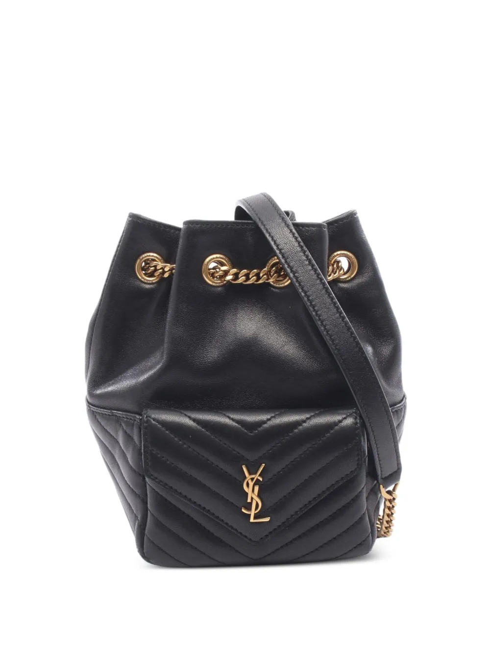 Saint Laurent Pre-Owned 2010s mini Joe quilted bucket bag - Nero