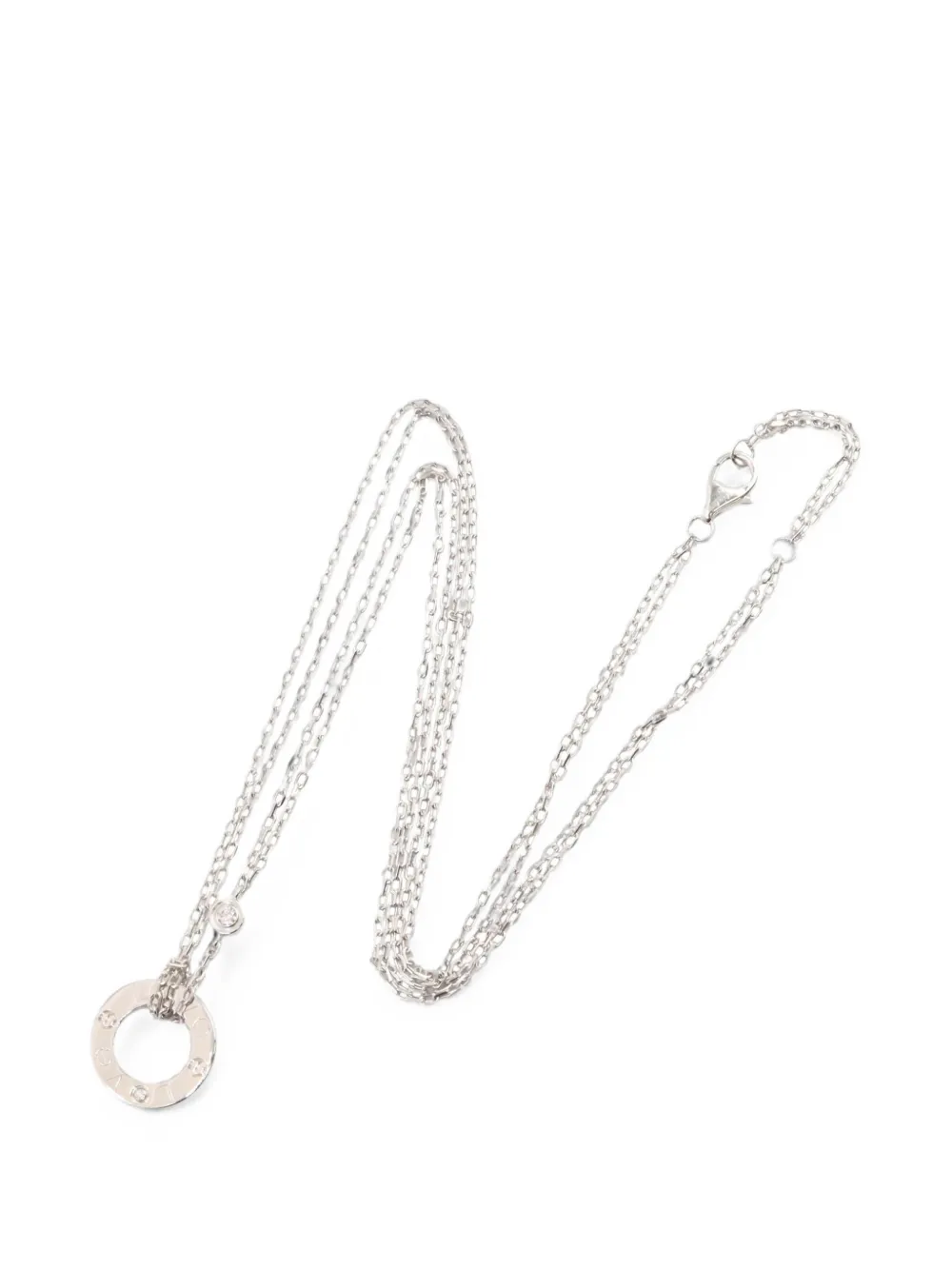 Cartier 2010s Love Circle Diamanthalskette - Silber