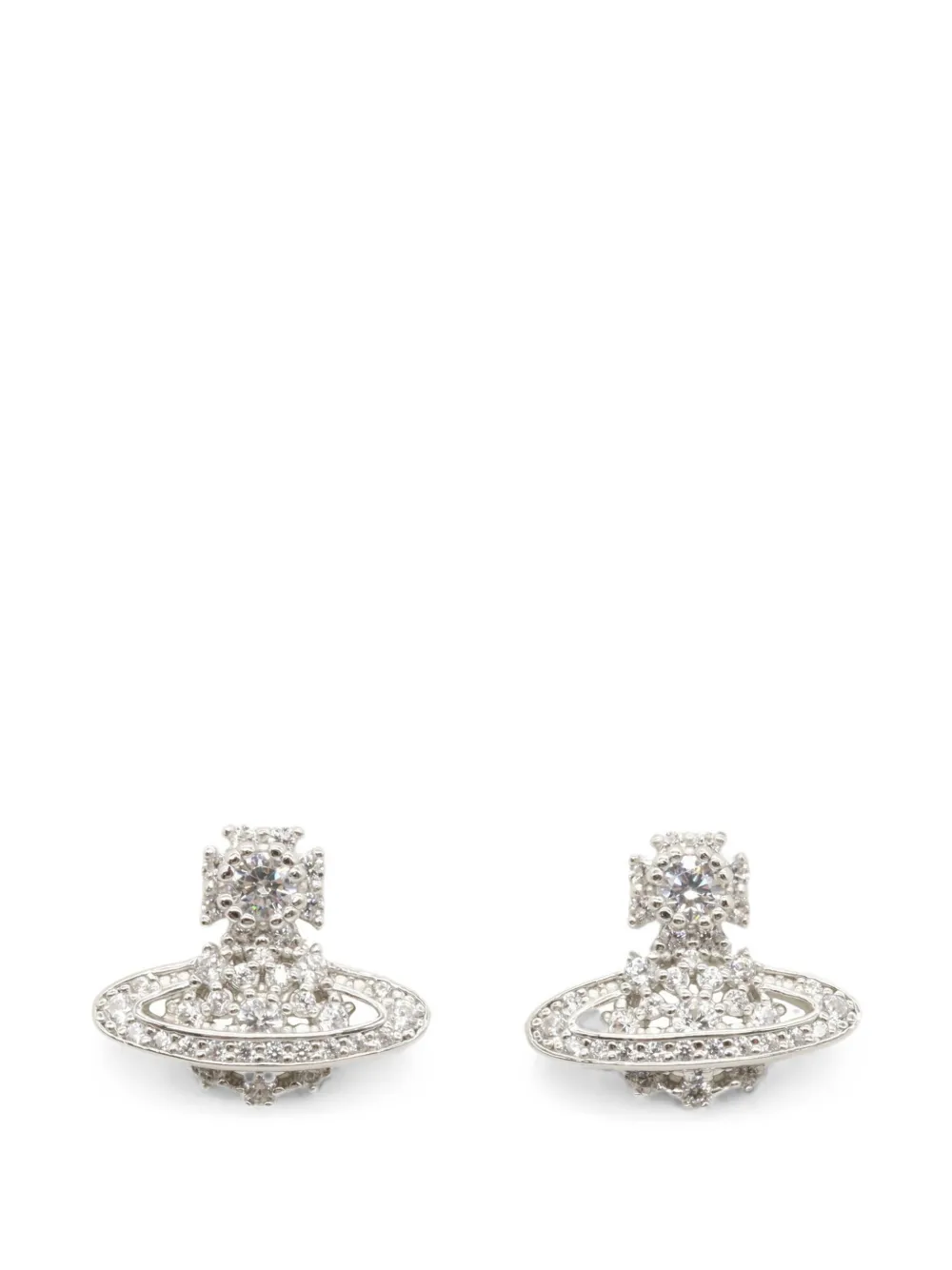 Vivienne Westwood Pre-Owned Orb crystal-embellished earrings - Argento
