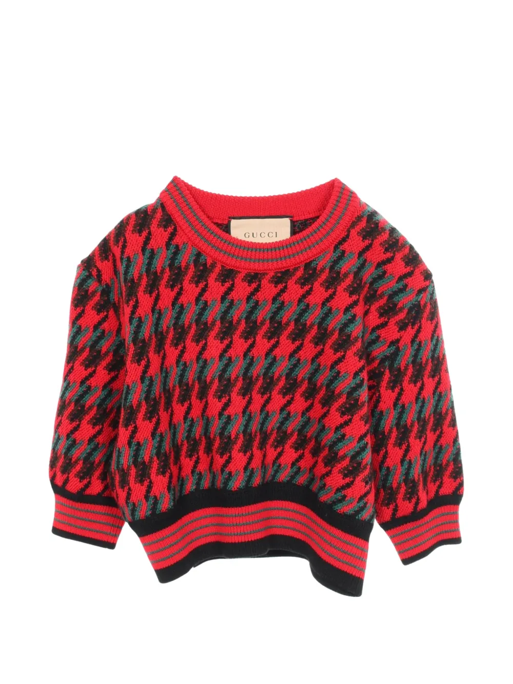 Gucci Pre-Owned 2010s houndstooth cropped sweater - Rot