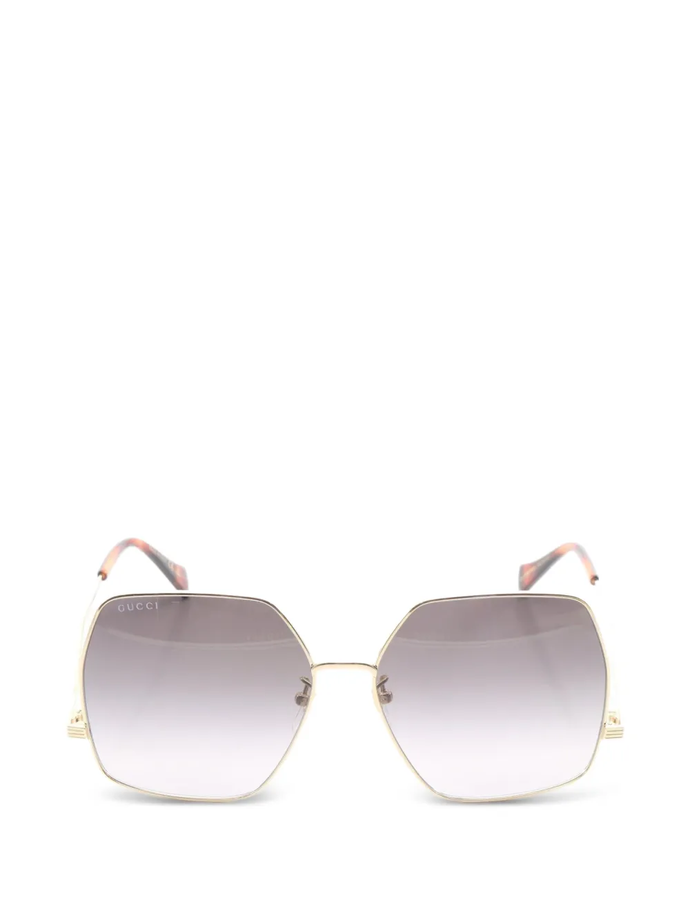 Gucci Pre-Owned Occhiali da sole geometrici anni 2020 - Oro