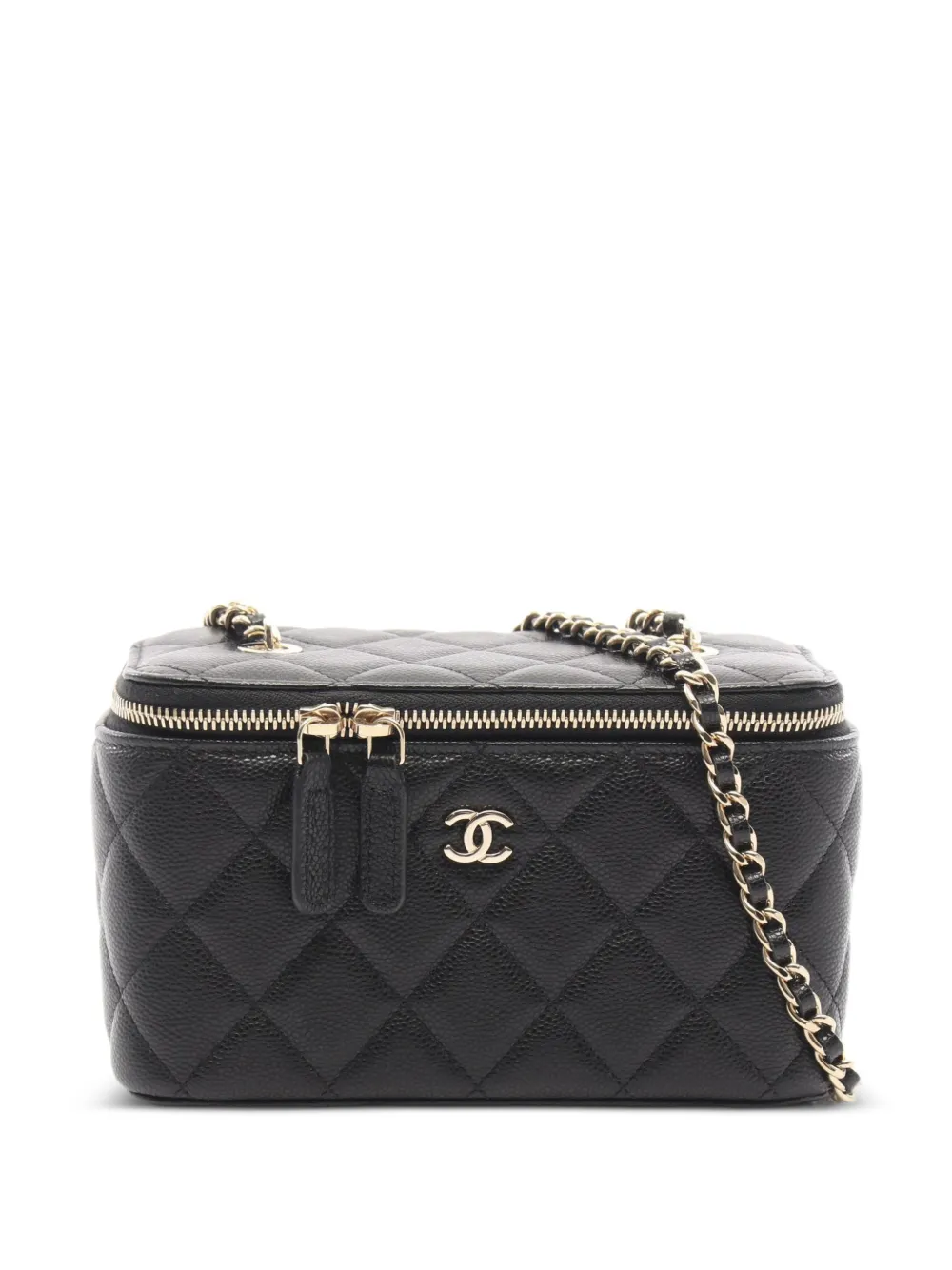 CHANEL Pre-Owned 2021 Vanity matelassé shoulder bag - Black