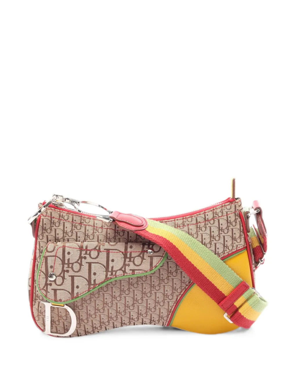 Christian Dior Pre-Owned 2010s Small Rasta Trotter saddle shoulder bag - Neutrals