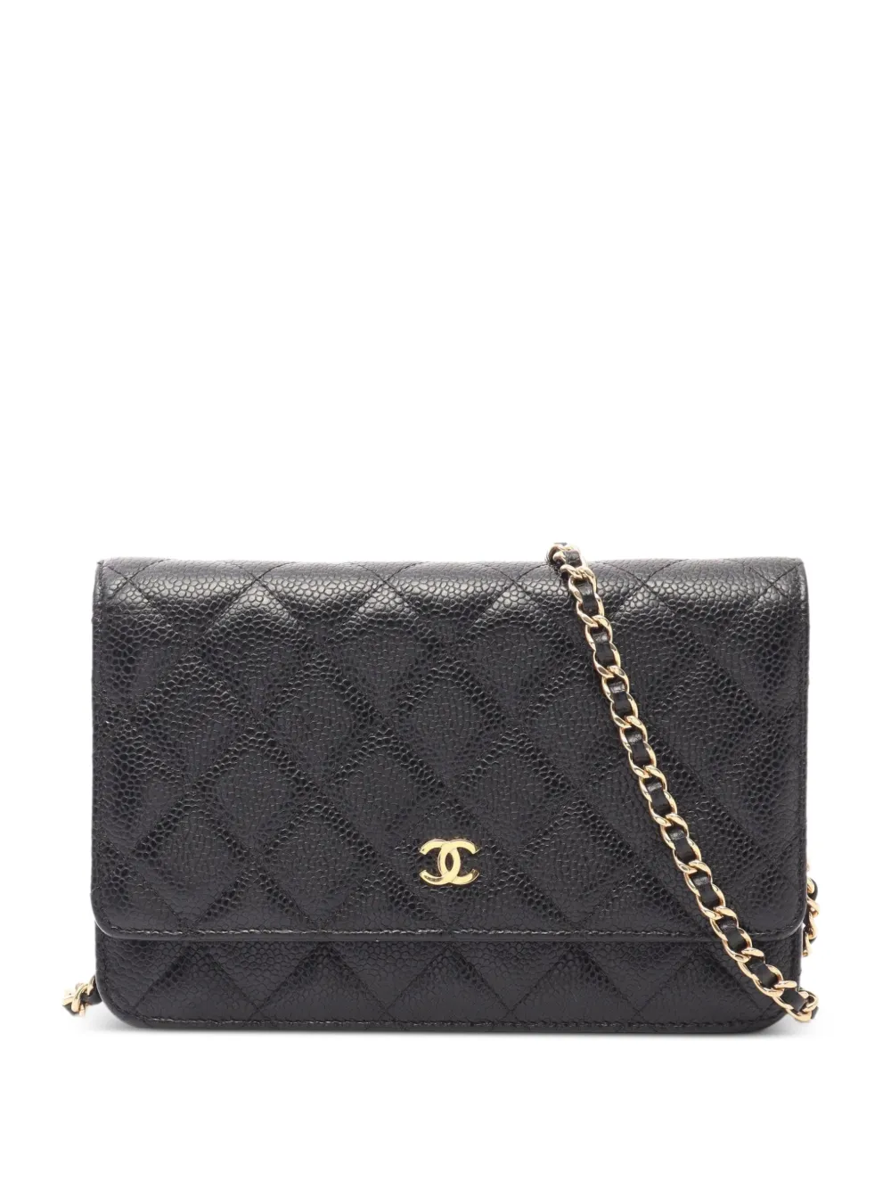 CHANEL Pre-Owned 2019 Matelassé Portemonnaie aus Kaviarleder - Schwarz