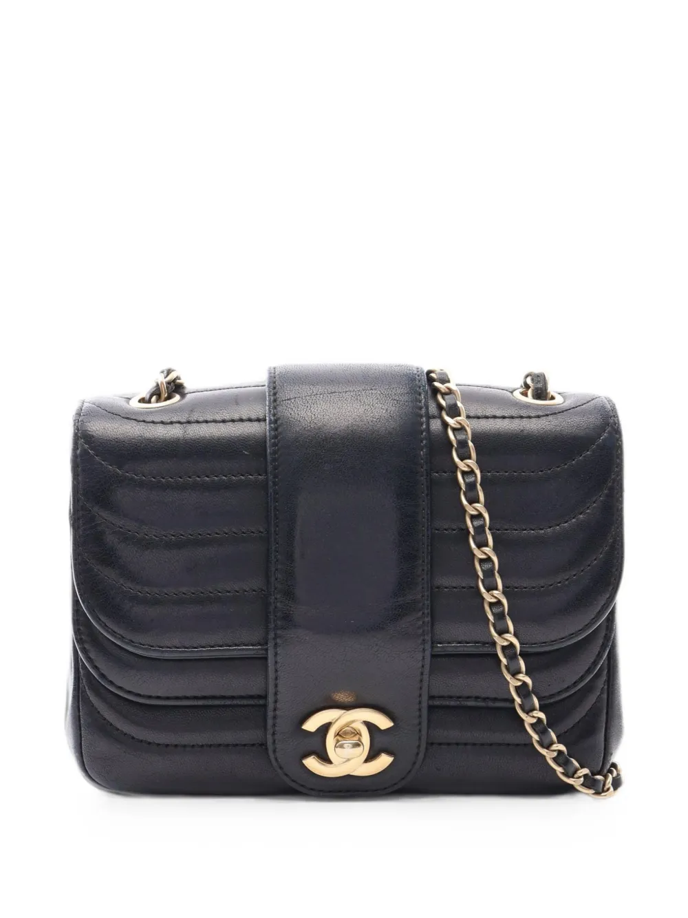 CHANEL Pre-Owned 2013-2014 Mademoiselle chain-strap leather shoulder bag - Nero