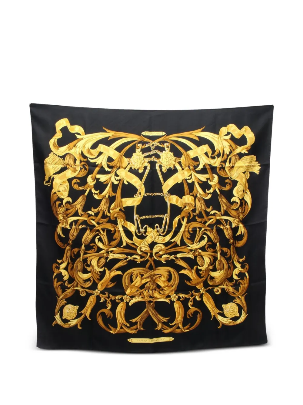 Hermès Pre-Owned 2010s 90 Le Mors à la Conétable scarf - Schwarz