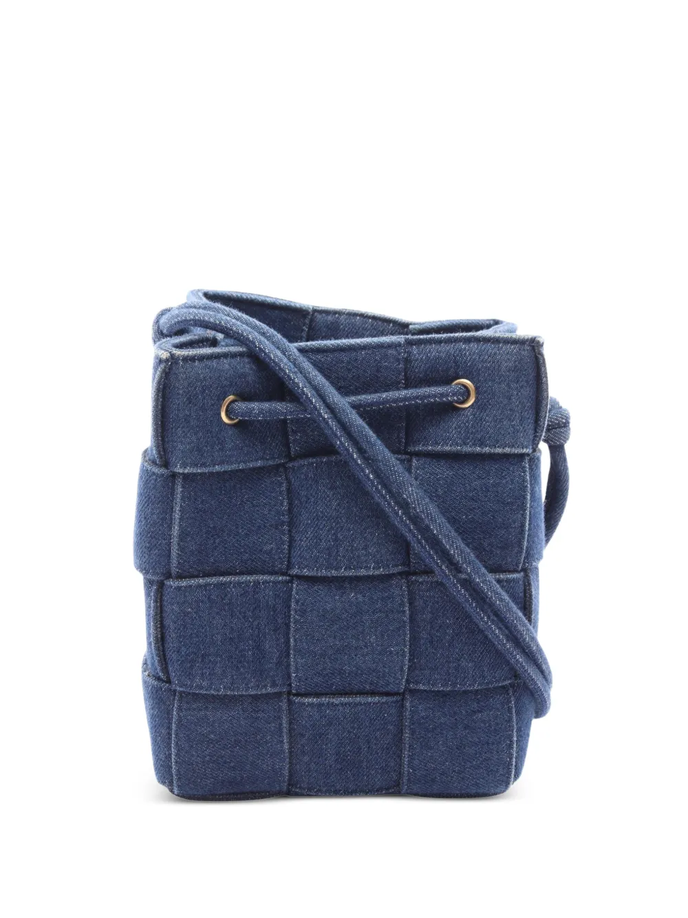 Bottega Veneta Pre-Owned 2010s small Cassette denim bucket bag - Blue