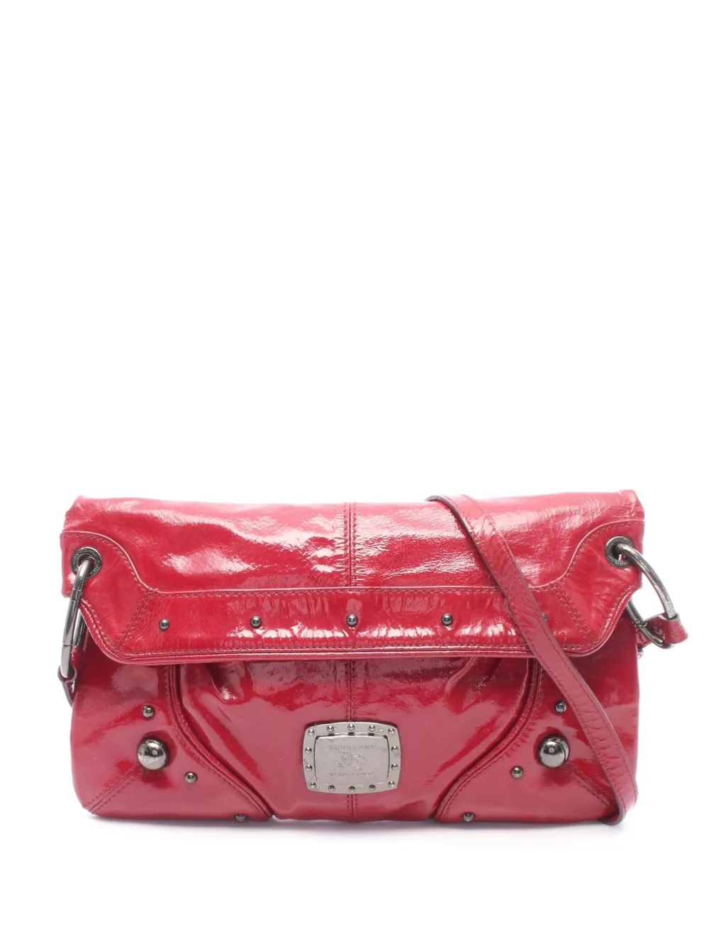 Burberry Pre-Owned 2000s patent-finish leather shoulder bag - Rosso
