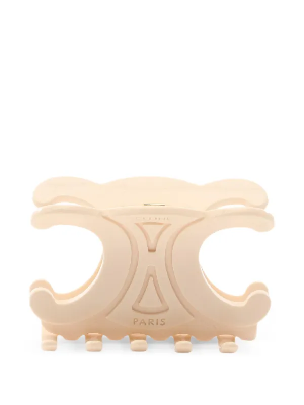 Celine Pre-owned 2020s Triomphe Hair Claw in Neutrals
