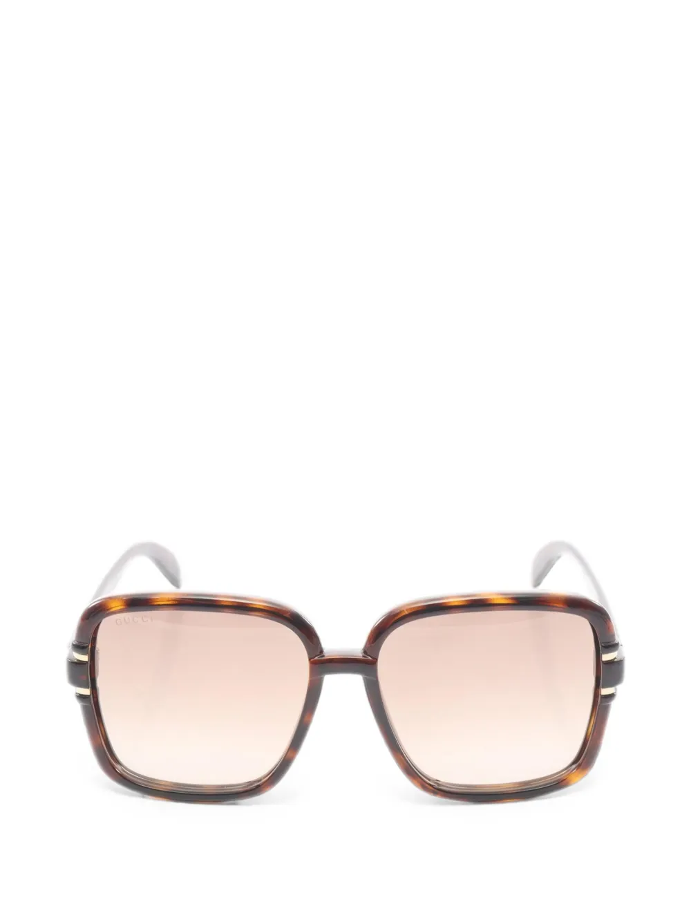 Gucci Pre-Owned tortoiseshell-effect square sunglasses - Marrone
