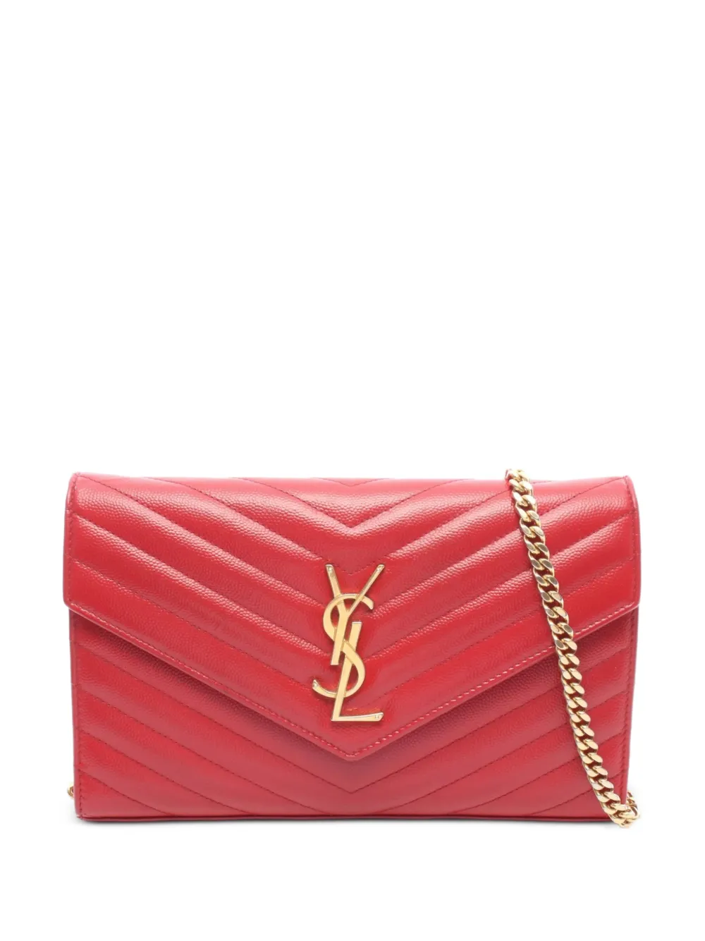 Saint Laurent Pre-Owned 2000s Cassandra chain-strap shoulder bag - Rosso