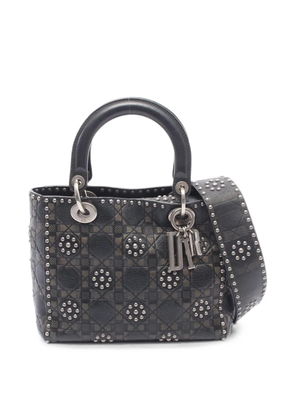 Christian Dior Pre-Owned 2000s Lady Dior studded handbag - Nero