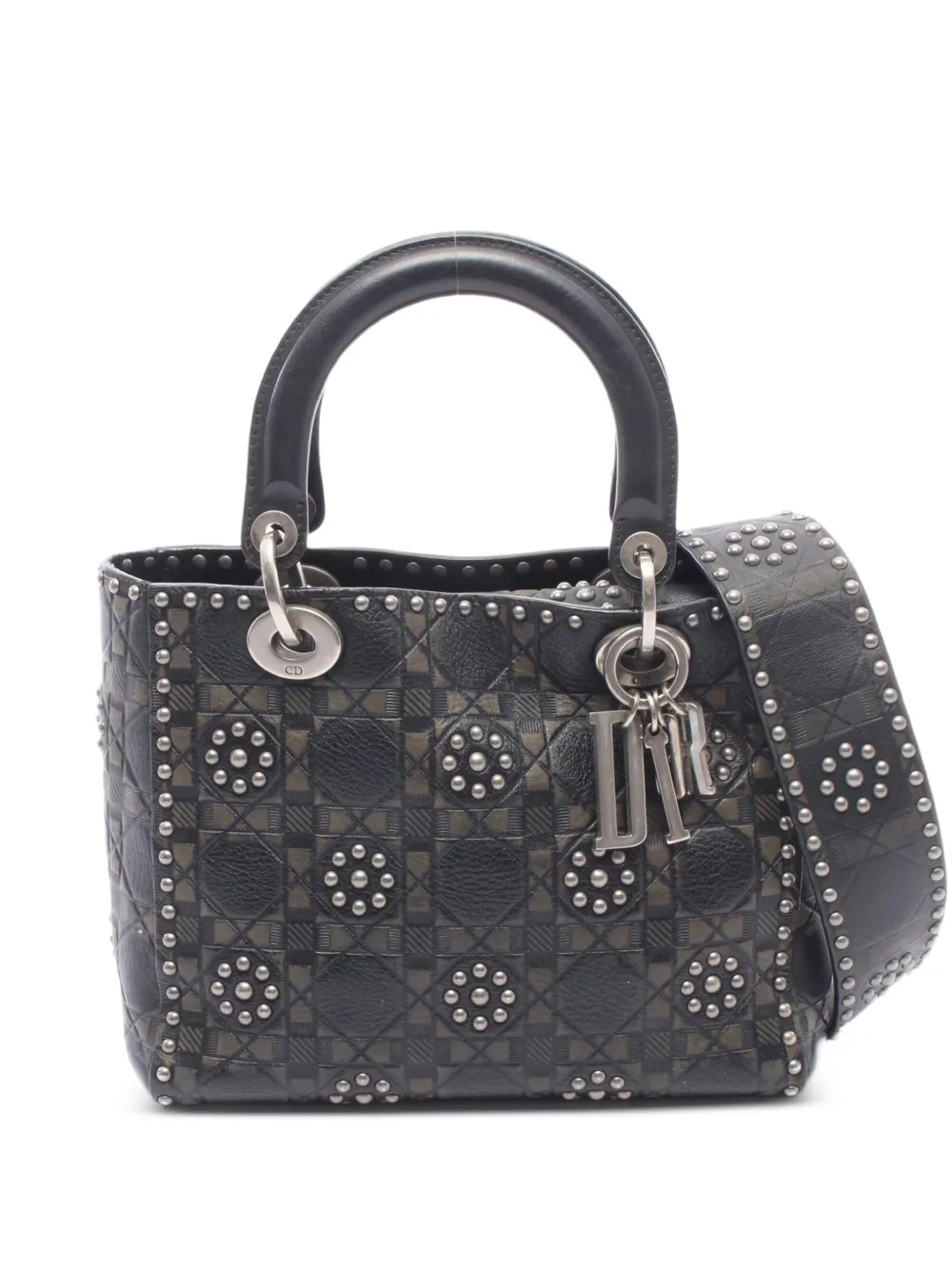 Christian Dior Pre-Owned 2000s Lady Dior studded handbag - Nero