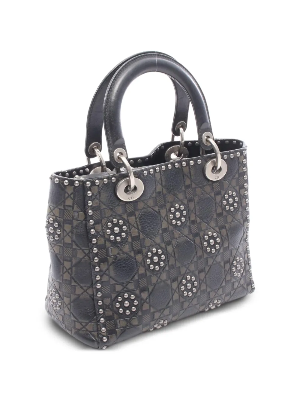 Dior Pre-owned 2000s Lady Dior Studded Handbag in Black, view 2