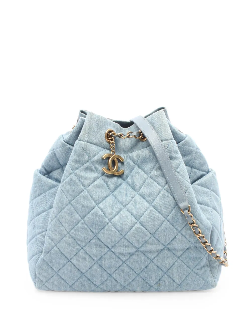 CHANEL Pre-Owned 2016-2017 drawstring-fastening shoulder bag - Blue