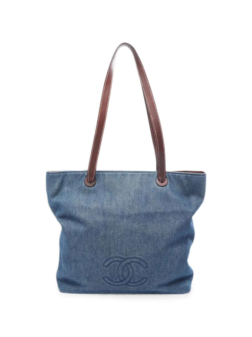 CHANEL Pre-Owned 1997-1999 Coco Mark CC logo tote bag - Blue