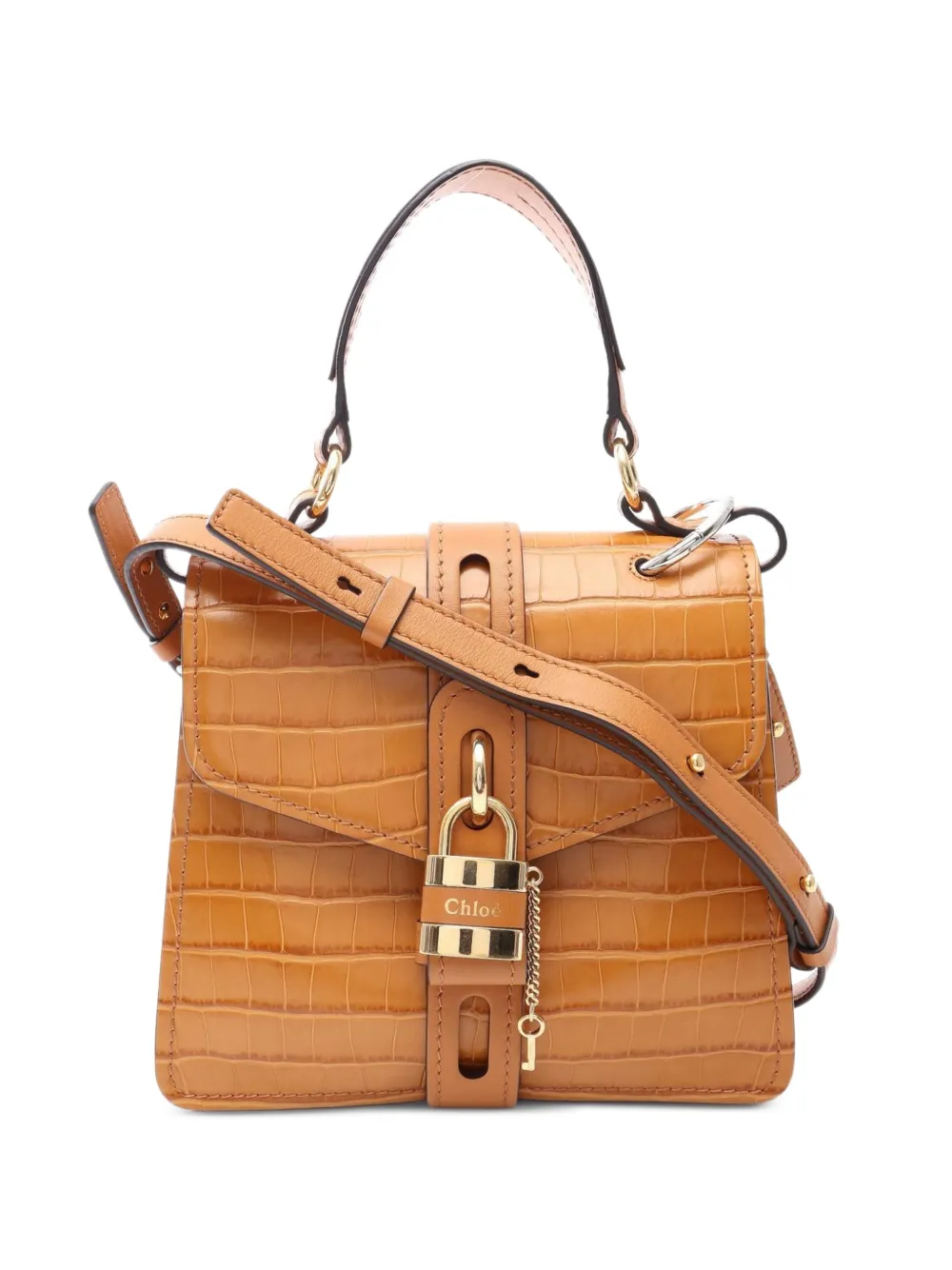 Chloé Pre-Owned 2010s Aby croc-embossed handbag - Toni neutri