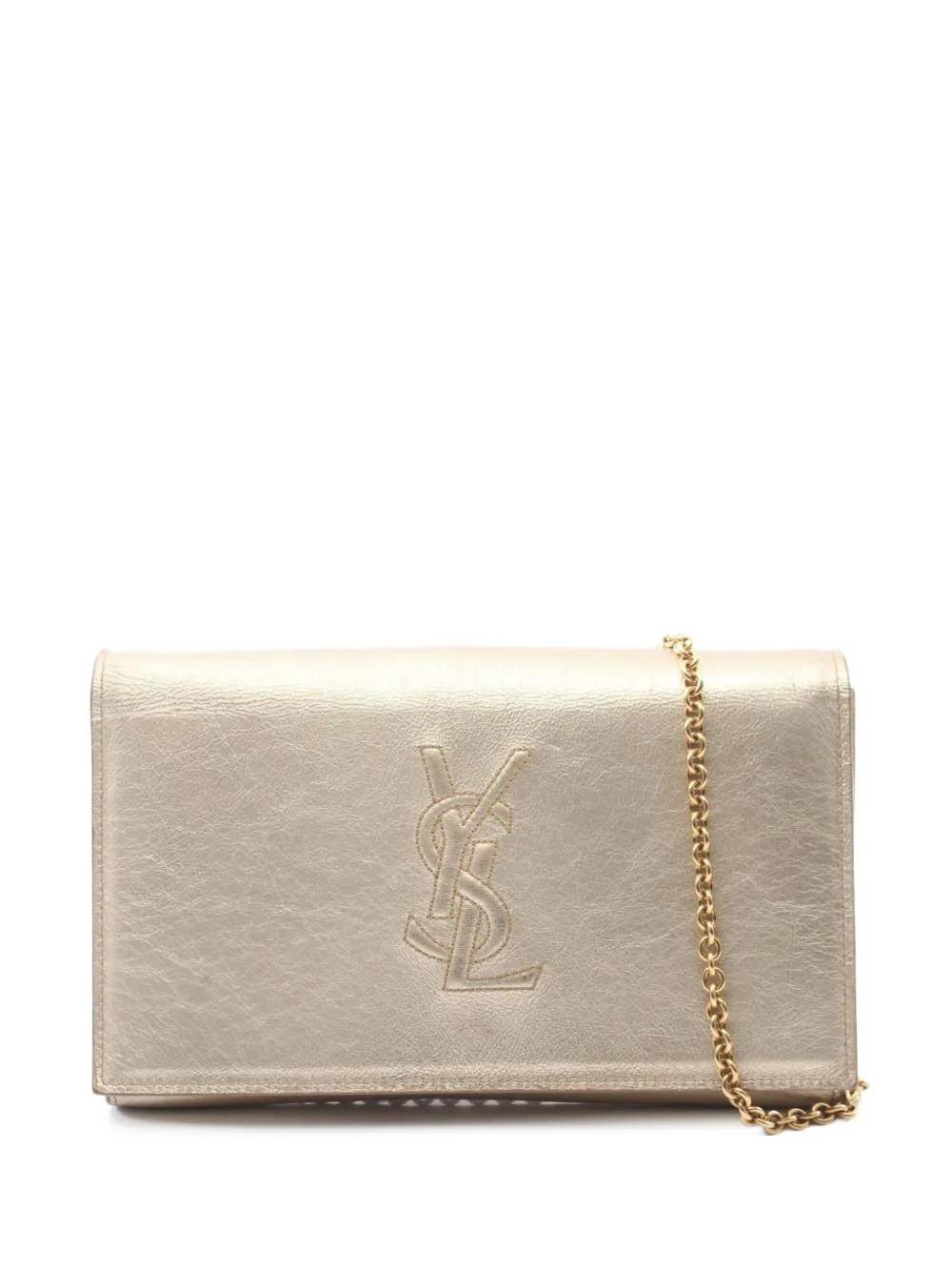 Saint Laurent Pre-Owned 2000s press-stud-fastening shoulder bag - Gold