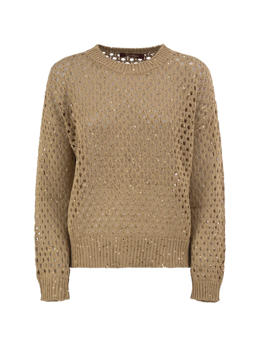 Max Mara sequin-embellished openwork sweater - Toni neutri