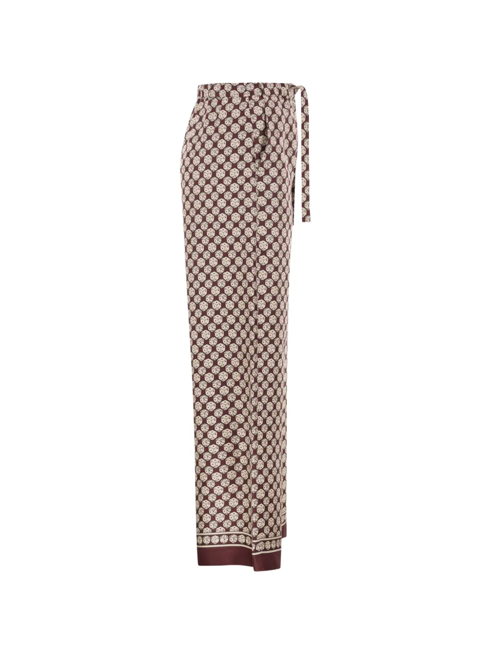 'S Max Mara dice-print silk trousers - Brown