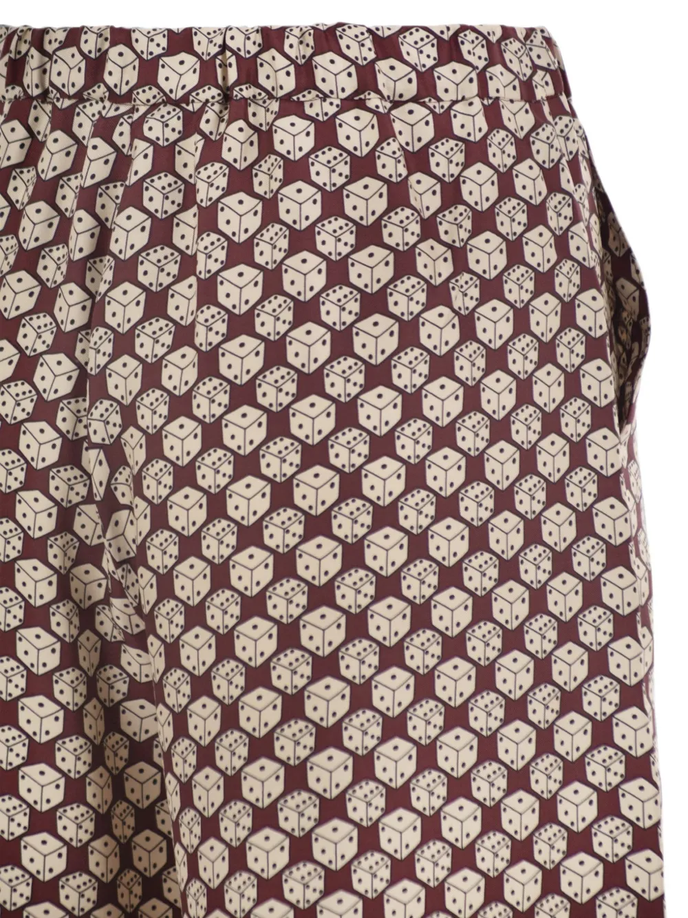 'S Max Mara Zijden broek met dobbelsteen-print Bruin