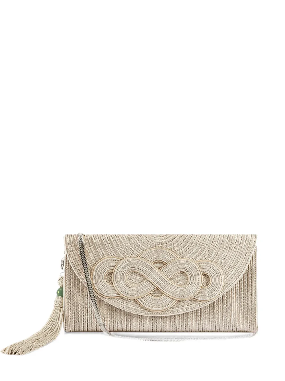 Shanghai Tang braided knot small clutch bag - Nude