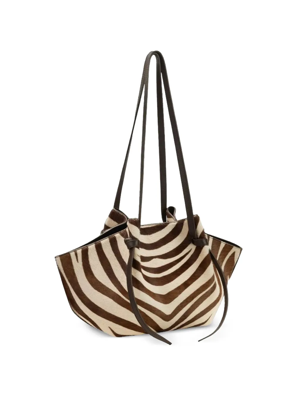 Yuzefi Mochi schoudertas met zebraprint Bruin