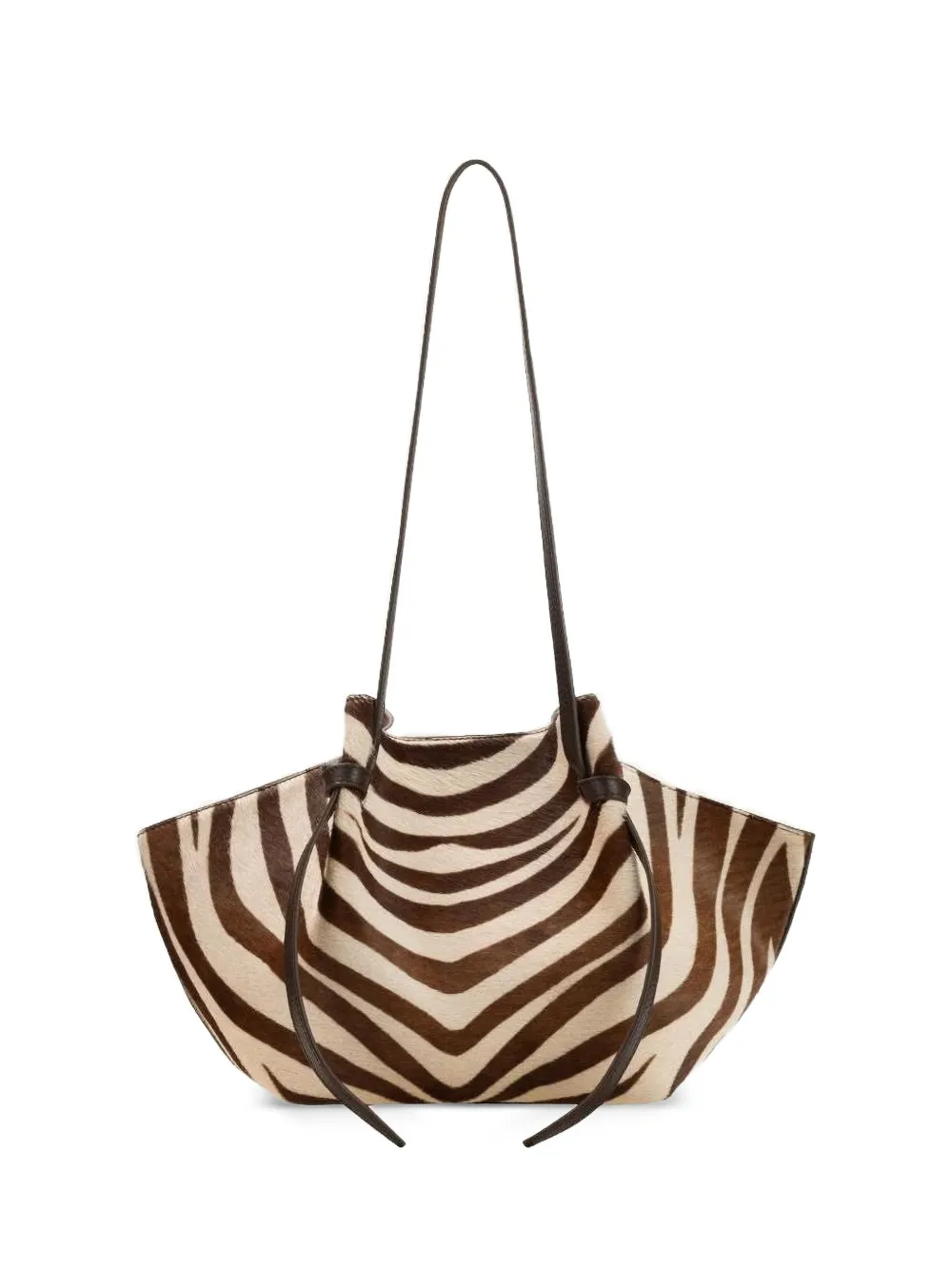 Yuzefi Mochi Schultertasche mit Zebra-Print - Braun