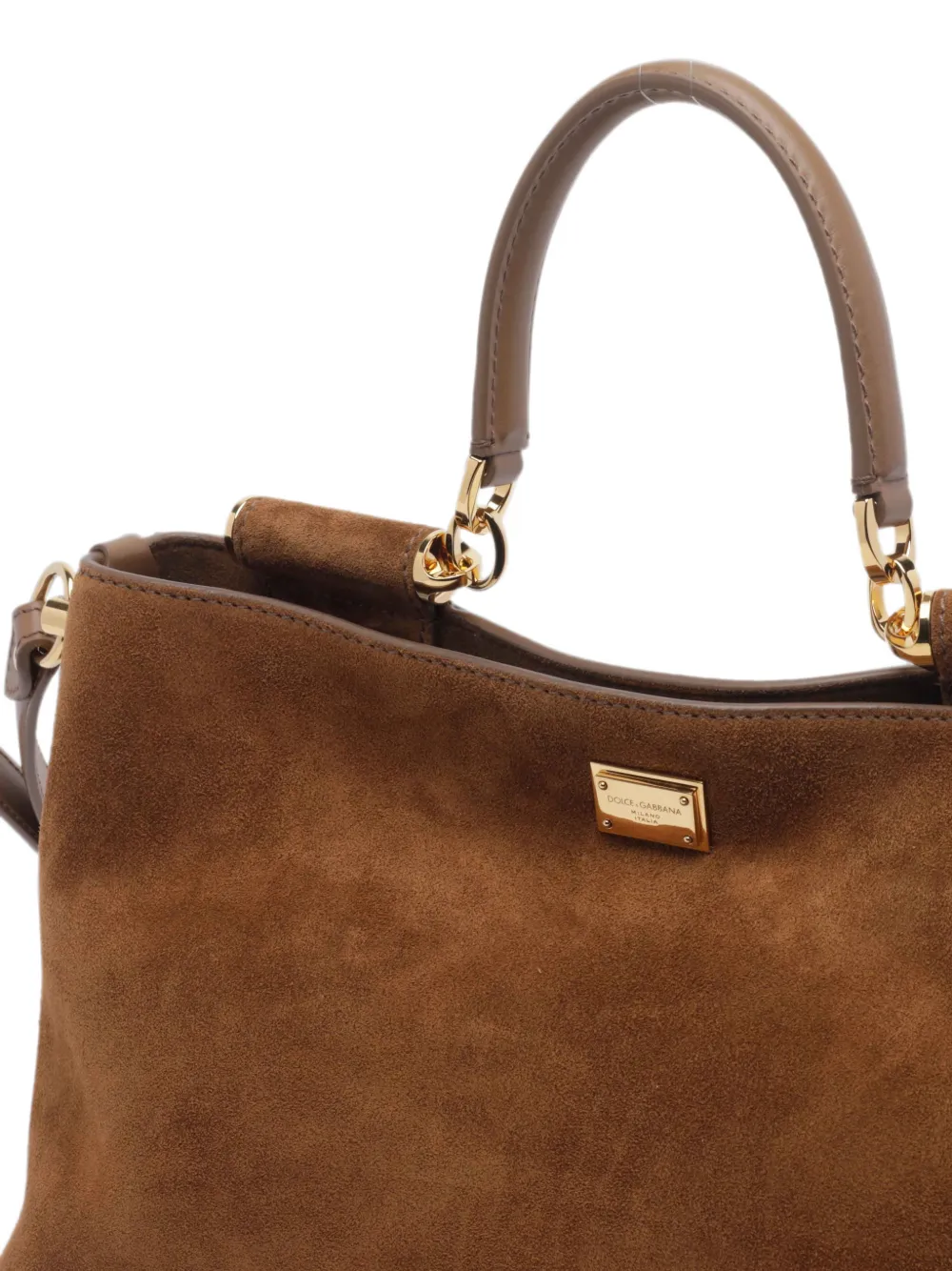 Dolce & Gabbana Sicily schoudertas met logoplakkaat Bruin