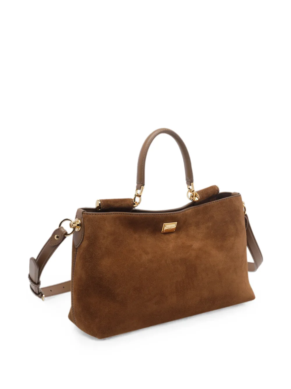 Dolce & Gabbana Sicily schoudertas met logoplakkaat Bruin