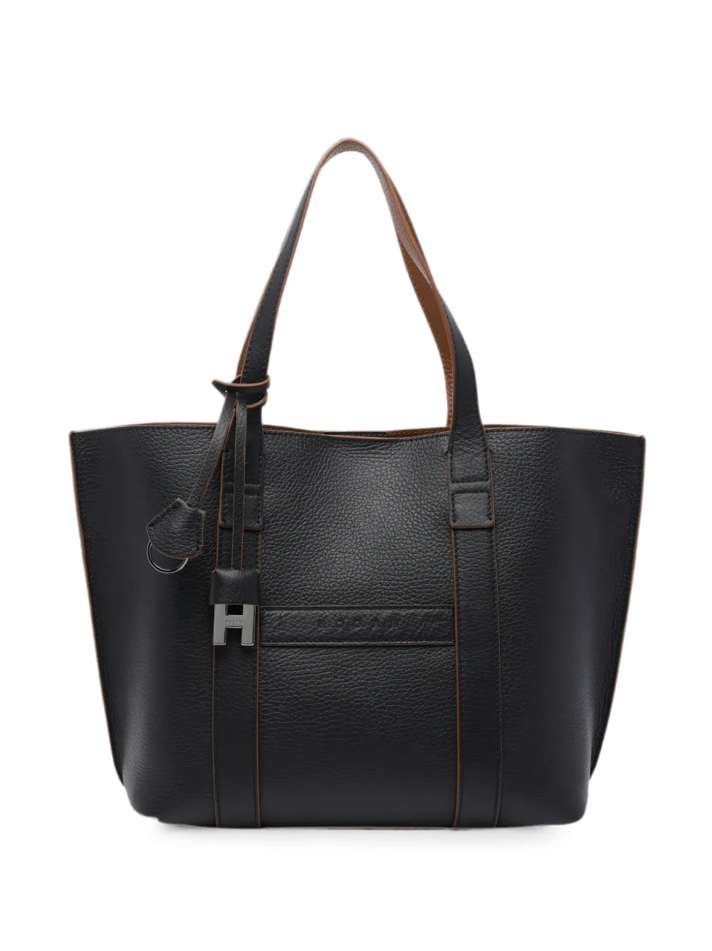 Hogan Small Script Tote Bag In Black