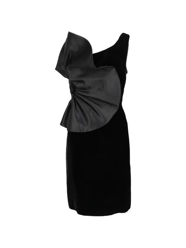 armani black velvet dress Giorgio Pre-Owned bow-detail Midi | Runway