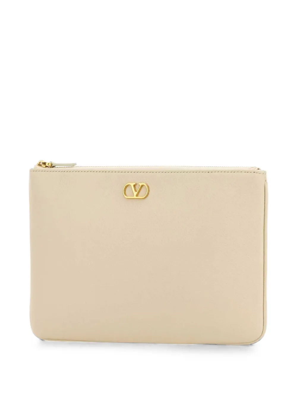 Valentino Garavani Kleine VLogo leren clutch Beige