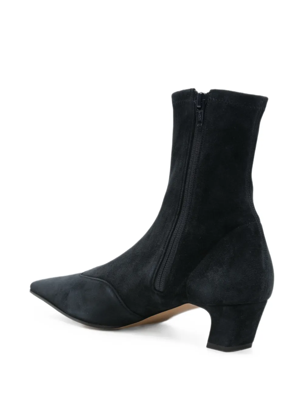 KHAITE Nevada stretch heeled ankle boots Blauw