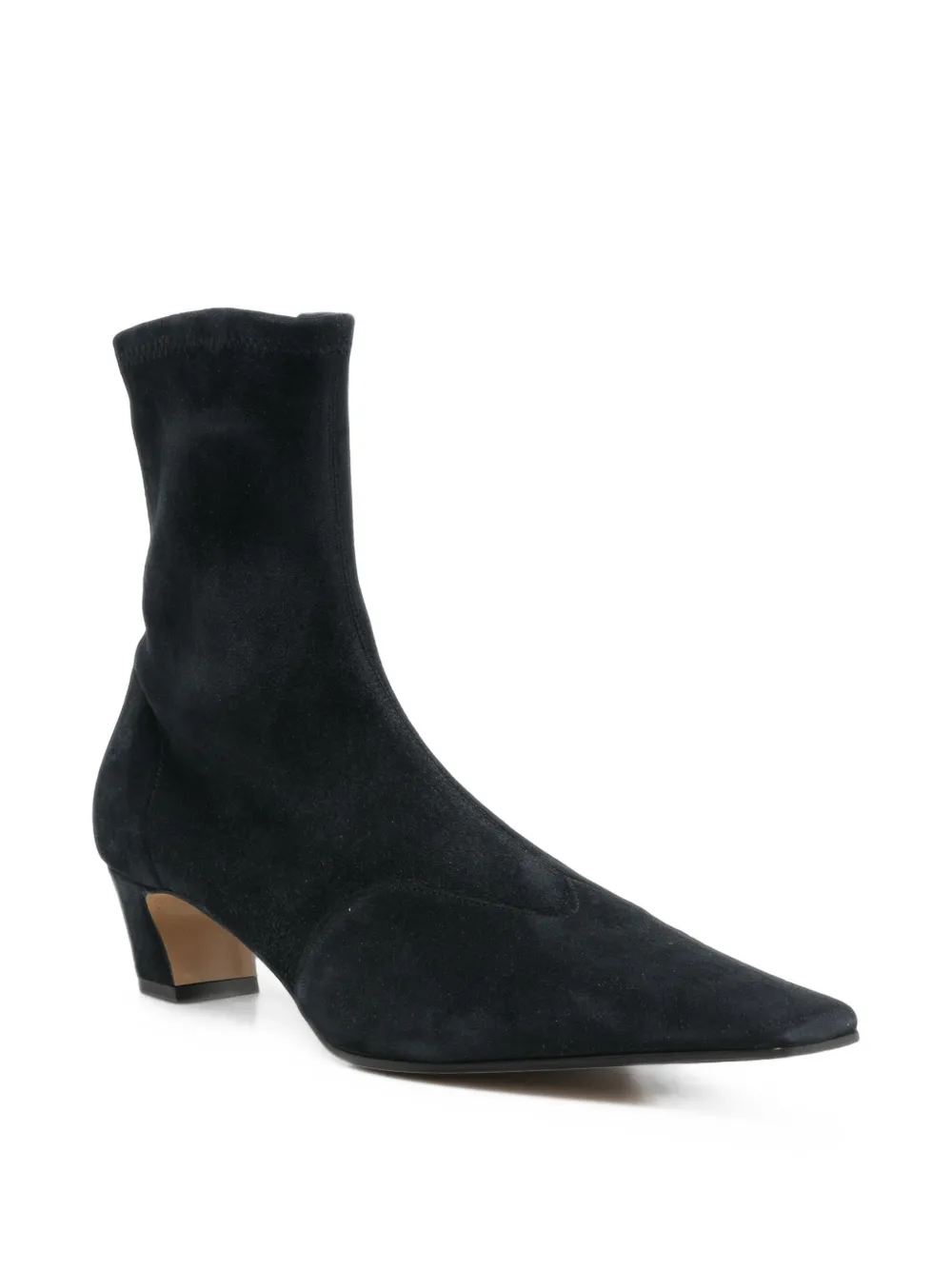 KHAITE Nevada stretch heeled ankle boots Blauw