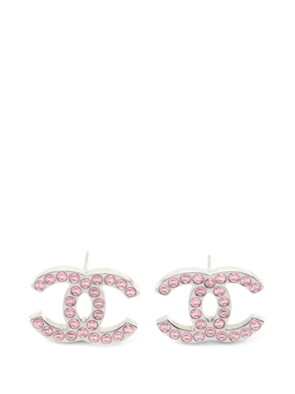 CHANEL Pre-Owned Orecchini CC con strass - Argento