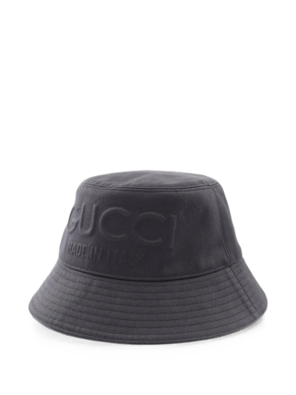 Pre-owned Gucci 2010s Embossed Logo Bucket Hat In Black