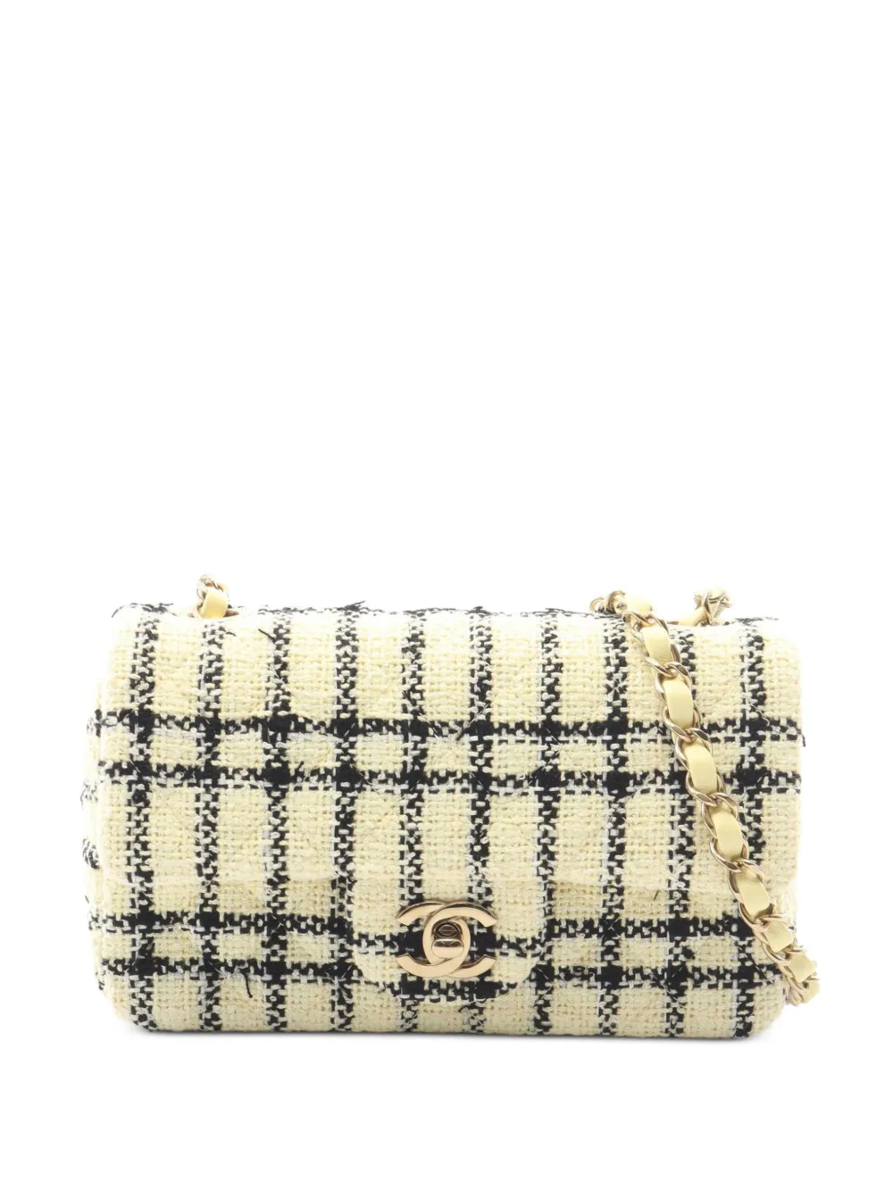 CHANEL Pre-Owned Borsa a spalla 20 mini in tweed matelassé - Toni neutri