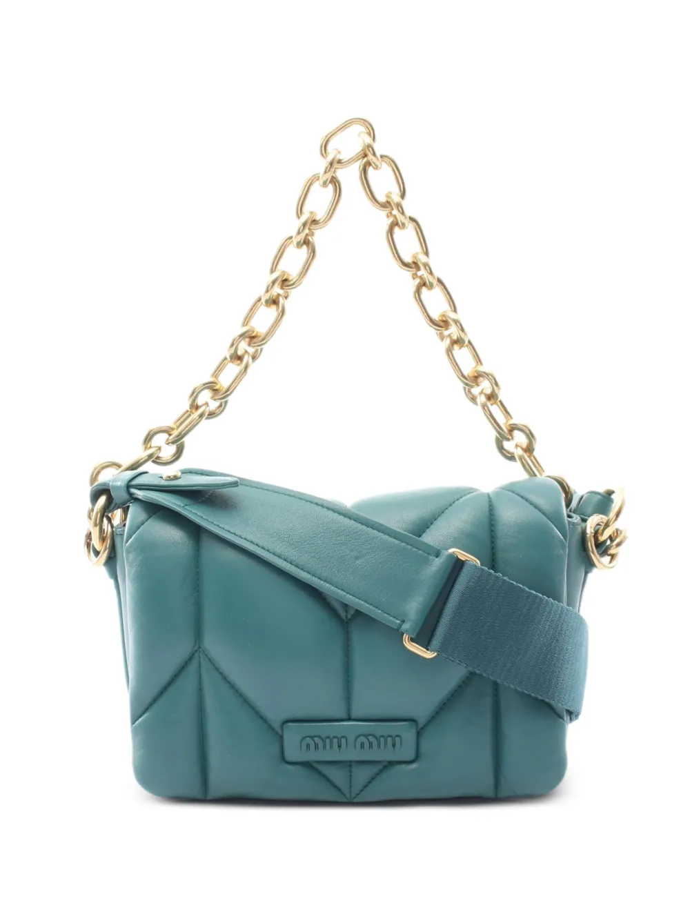 Miu Miu Pre-Owned 2010s Trapuntata quilted shoulder bag - Verde