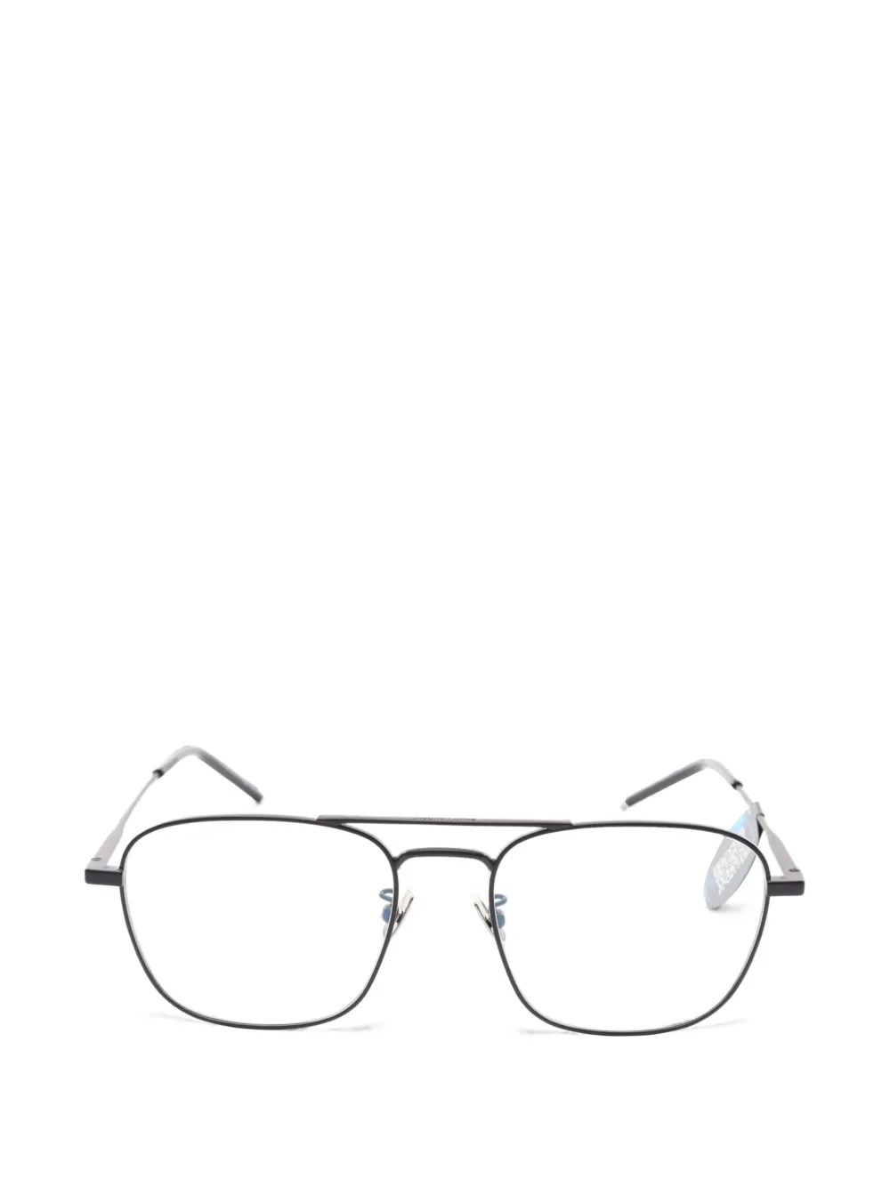 Saint Laurent Pre-Owned 2020s double-bridge pilot glasses - Nero