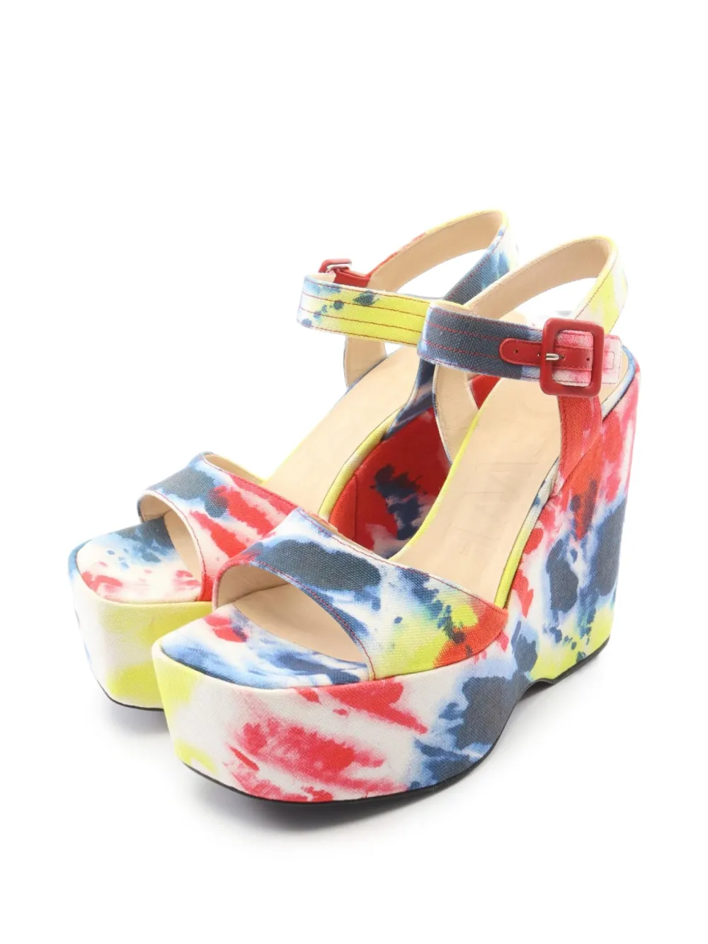 Loewe Pre-Owned tie-dye wedge sandals - Rot