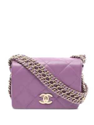 CHANEL Pre-Owned キルティング デニムショルダーバッグ | パープル