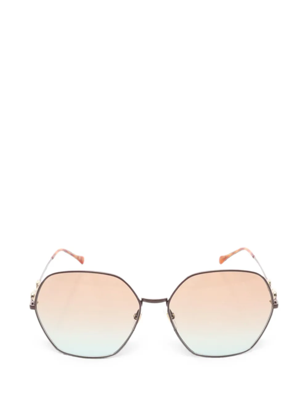 Gucci Pre-Owned 2020s GG1335S Horsebit hexagon sunglasses - Marrone