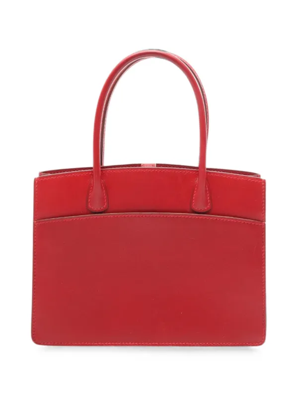 Hermès Pre-owned 2002 TPM White Bus Handbag in Red