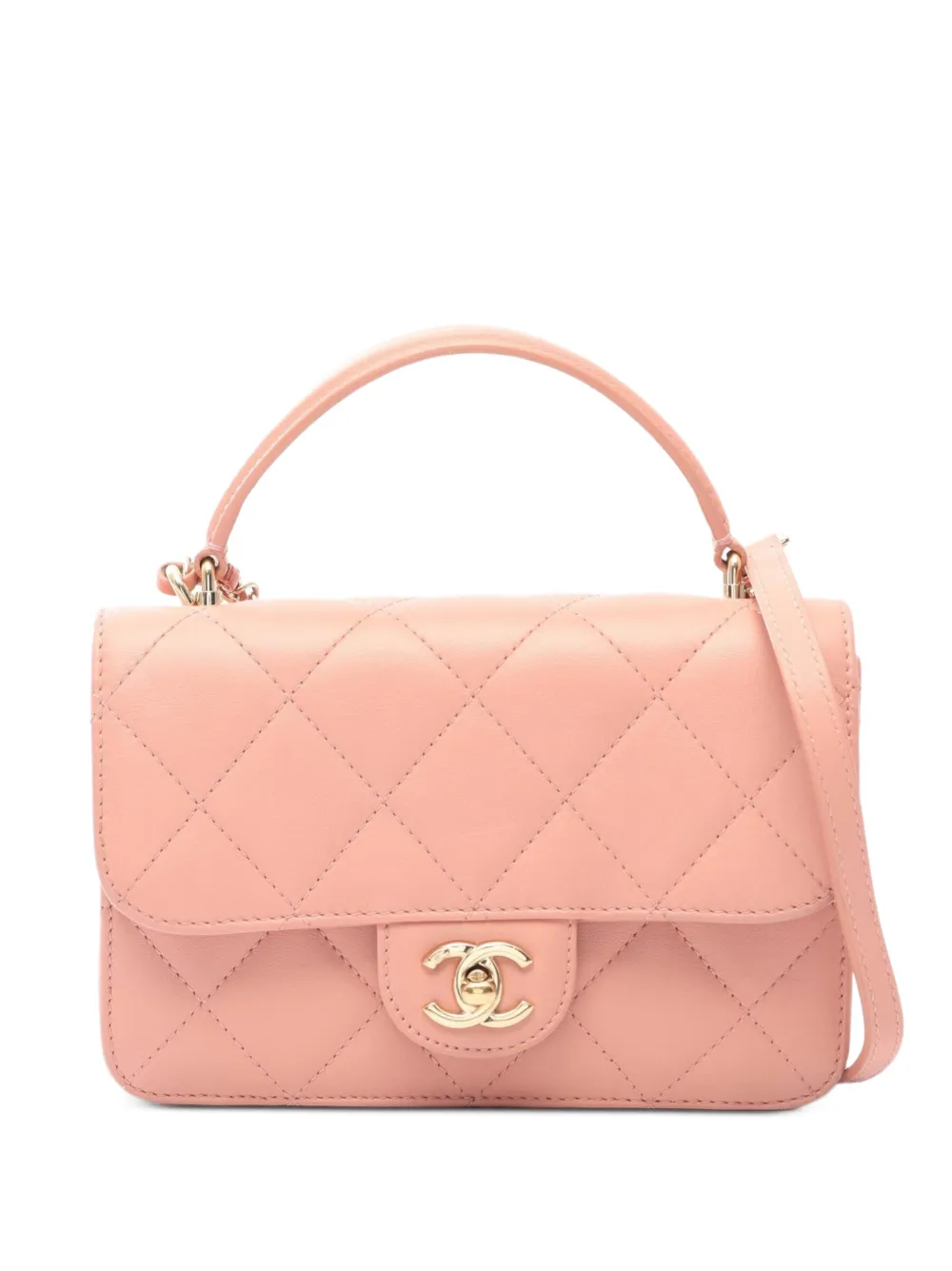CHANEL Pre-Owned matelassé leather tote bag - Pink