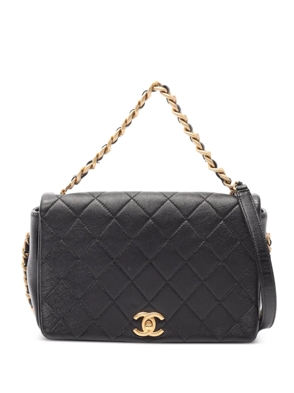 CHANEL Pre-Owned 2020-2021 matelassé 2-way chain shoulder bag - Black